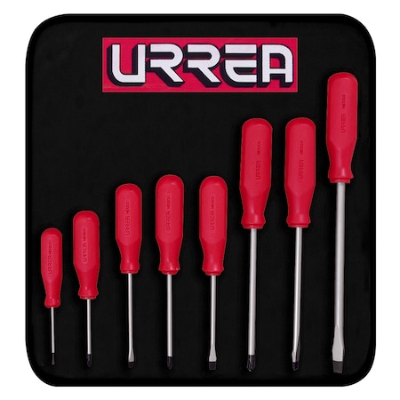 Urrea Screwdr Set, 8Pc R Series Comb 9600DR